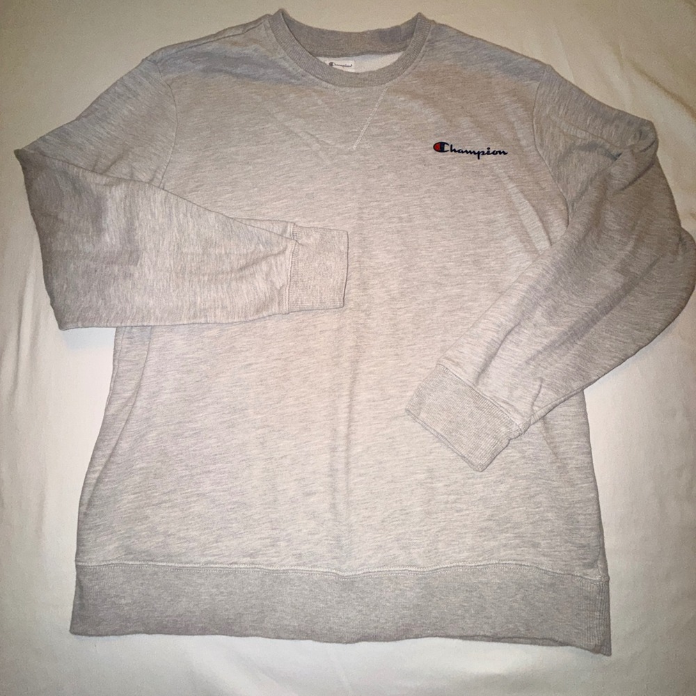 Champion Crewneck Sweatshirt‎ Mens Large Oxford Grey Excellent Heathered
